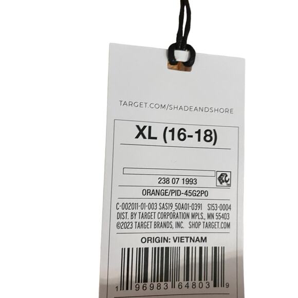 NWT Shade&Shore BEACH OUTFIT Set Women XL Boho Orange Crop Front Tie Lightweight - Picture 14 of 14